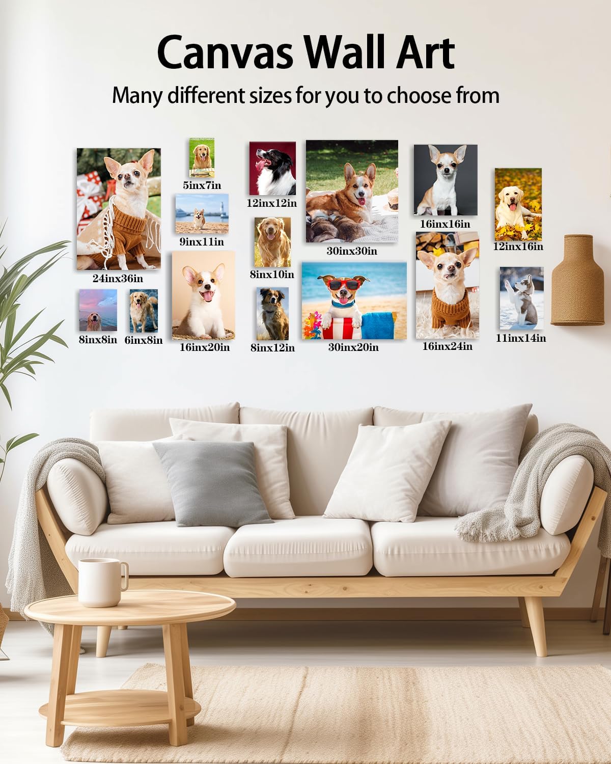 AbcCustomize Custom Canvas Wall Art with Your Photos, Perfect for Living Room, Bedroom, Farmhouse Decor, Personalized Gifts