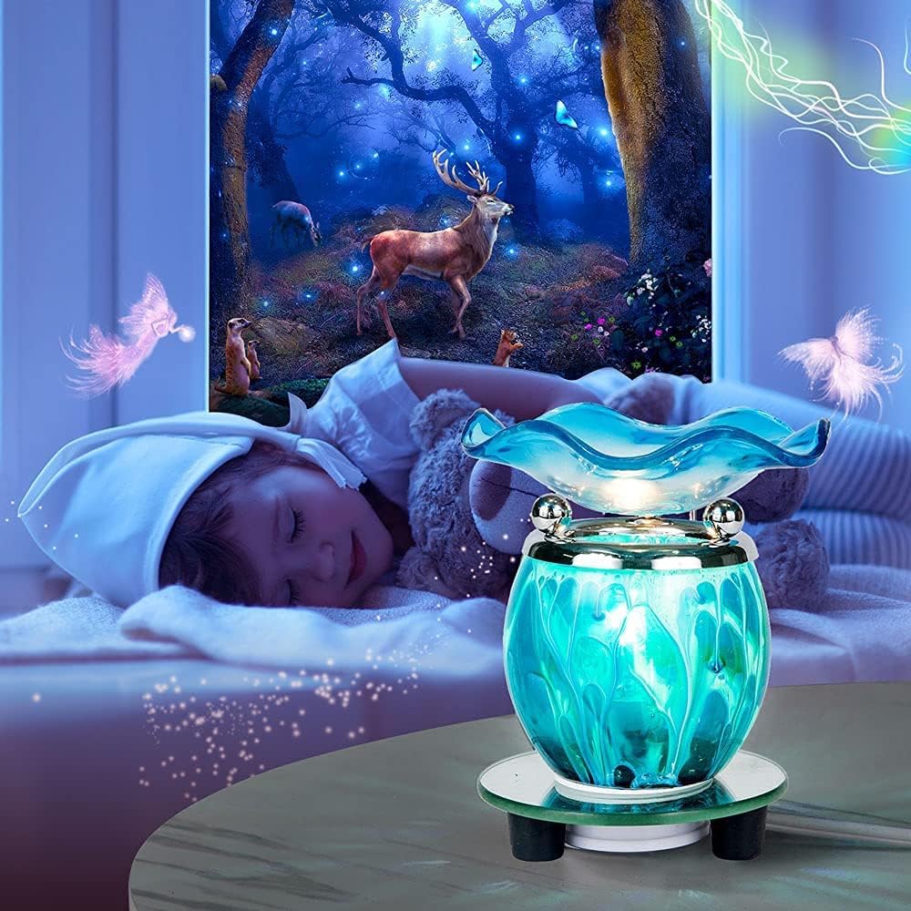 HUNANBANG 3 in 1 Electric Oil Warmer Wax Melter Fragrance Burner (blue)