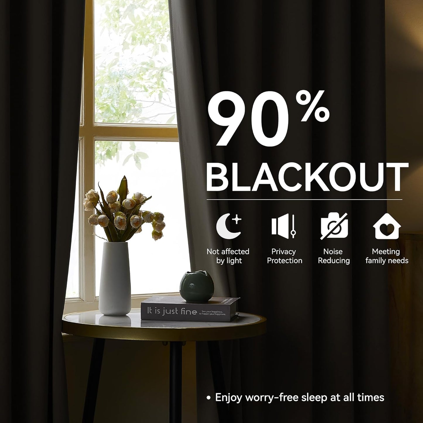 KangBang Frost Grey Pinch Pleated Blackout Curtains 120 Inches Long for Hall Windows, Soundproof Light Blocking Modern Lush Decor Window Panels Ceiling to Floor for Villa 2 Panels, 40Wx120L