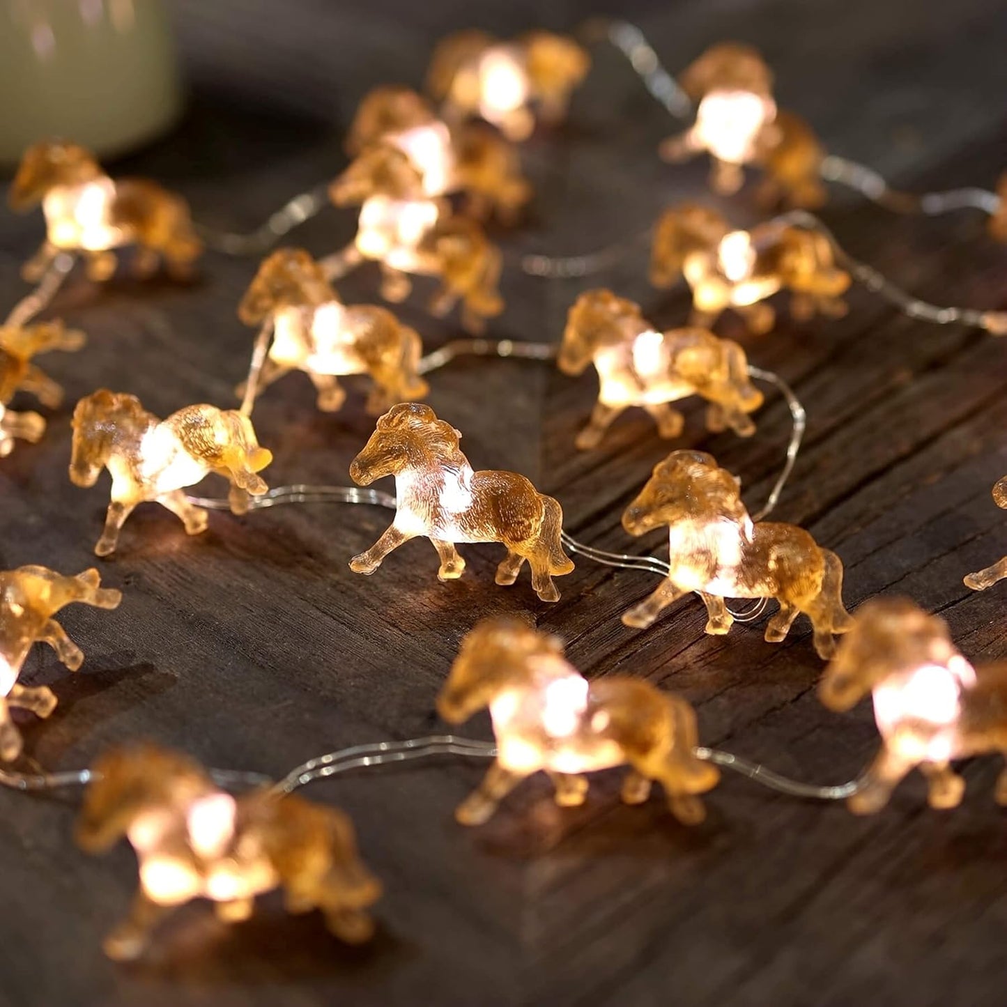 Cute Decorative Lights Fairy String Light Horse Gifts for Women Novelty Pony Lights 20LEDs 8ft USB Plug in or Battery Operated for Bedroom Birthday Room Xmas Thanksgiving Decor