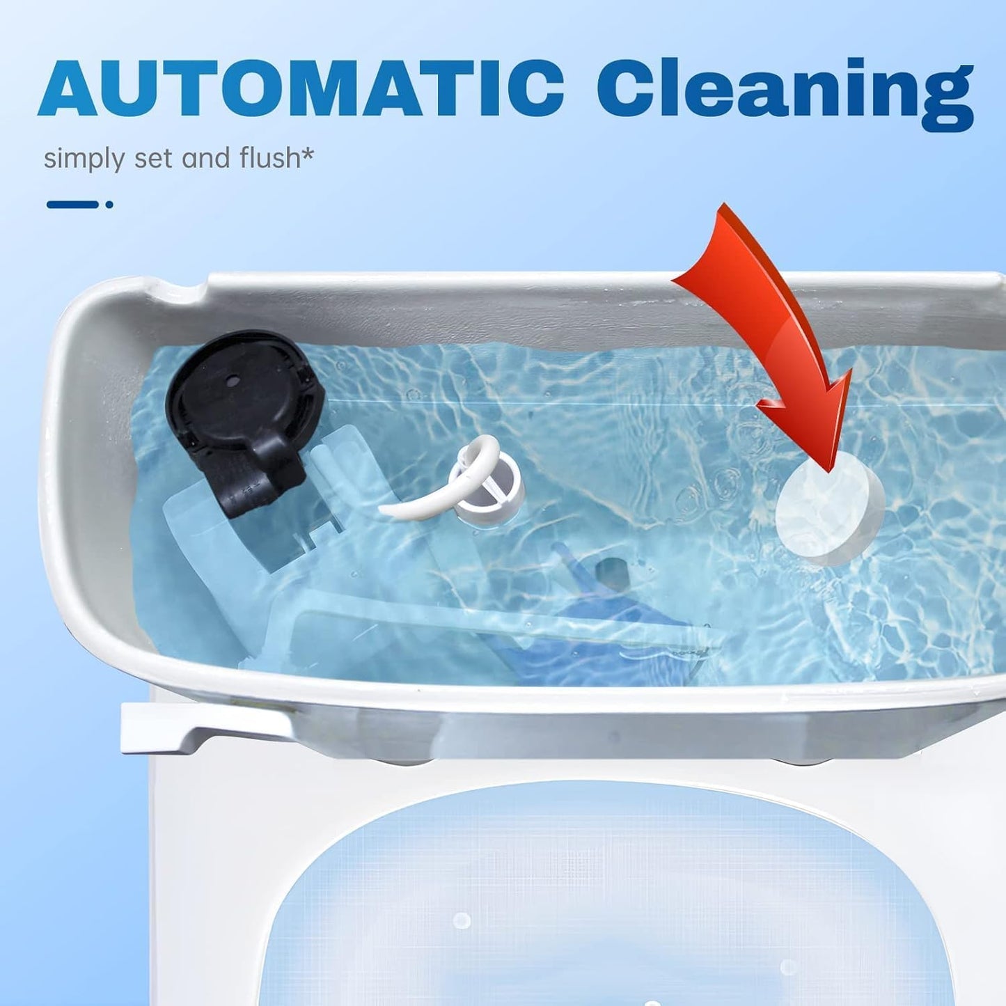 Vacplus Toilet Bowl Cleaner Tablets 40 PACK, Automatic Cleaners with Bleach, Slow-Releasing Toilet Tank Cleaners for Deodorizing & Descaling, Household Toilet Cleaners against Tough Stains