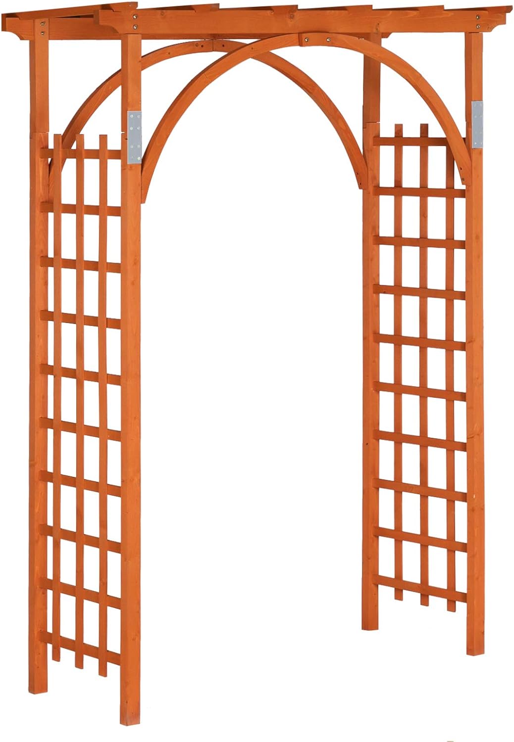 VINGLI 85in Wooden Arbor, Wedding Arch for Ceremony, Wood Trellis for Plant Climbing, Christmas Decor Pergola for Garden Backyard, Lawn (Teak)
