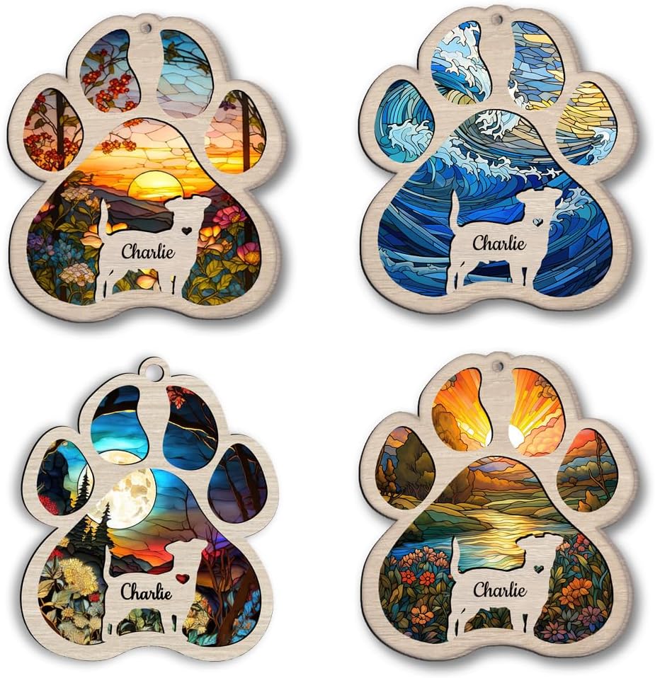 Personalized Afghan Hound Suncatcher Dog Memorial Gifts, Custom Afghan Hound Ornament Christmas Tree, Pet Remembrance Gift, Loss of Dog Sympathy Gift, Pets Memorial Ornament, Pet Loss Suncatcher