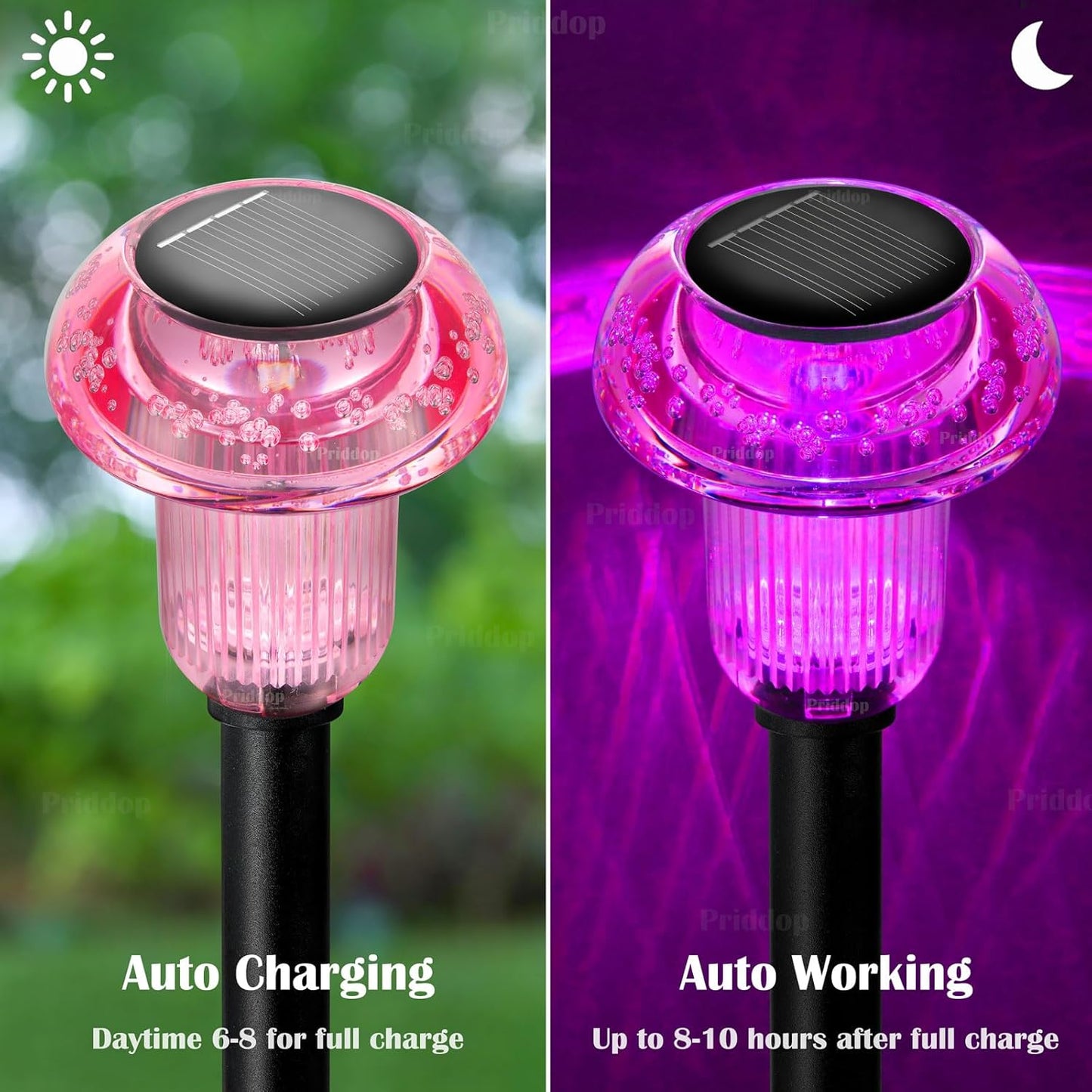 Halloween Solar Lights Outdoor 16 Pack Pink Purple LED Waterproof Mushroom Outside Lights for Yard Garden Patio Pathway Walkway Landscape Halloween Decorations