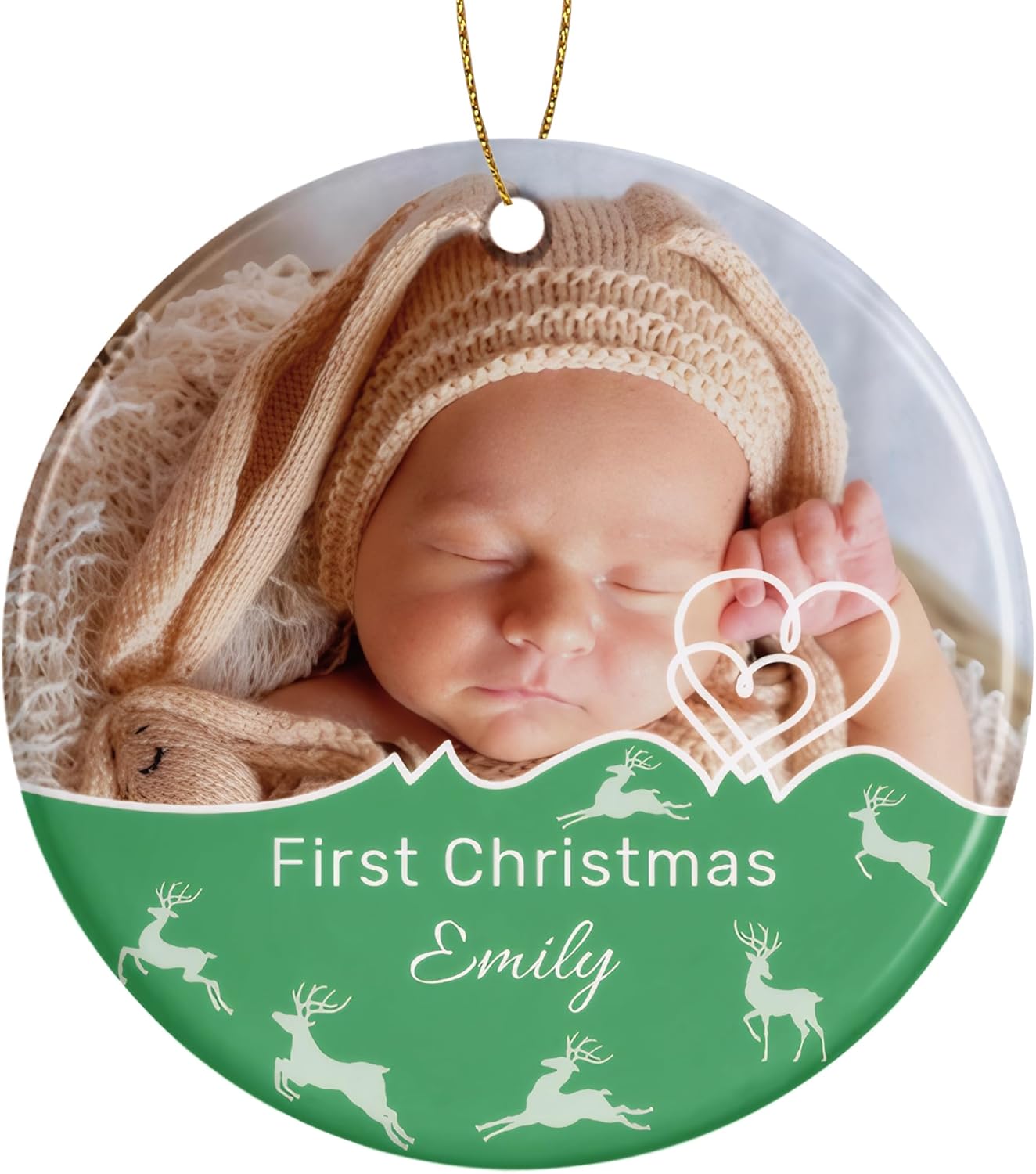 Personalized Christmas Ornaments, Custom Photo & Text 2025 Christmas Tree Ornament, Ideal for Xmas Decorations, Baby Showers, Weddings, Birthdays, Gifts for Mom, Dad, Kids, Pets, Friends