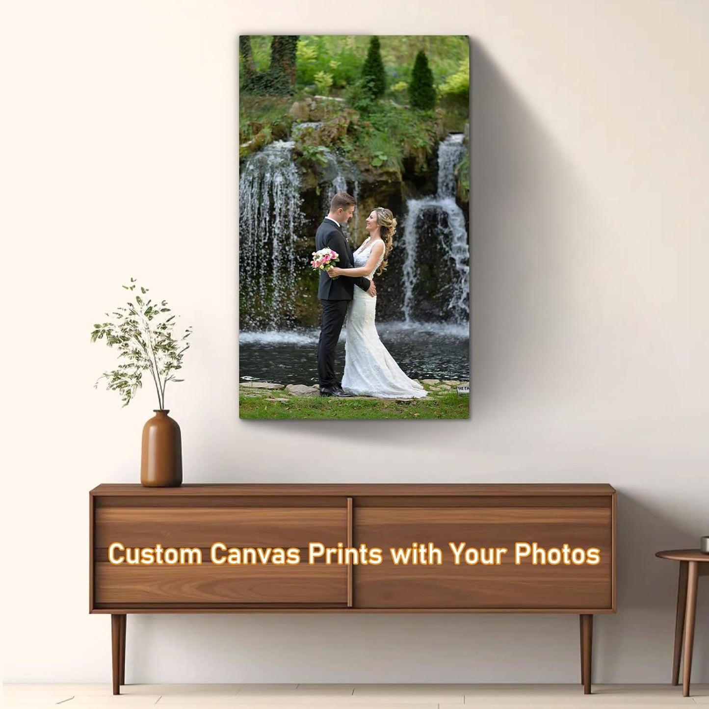 xzartdiy Custom Canvas Prints with Your Photos - Personalized Picture Print Customized Gifts for Family Home Office Wall Art Decor, Wrapped Canvas 24x40inch