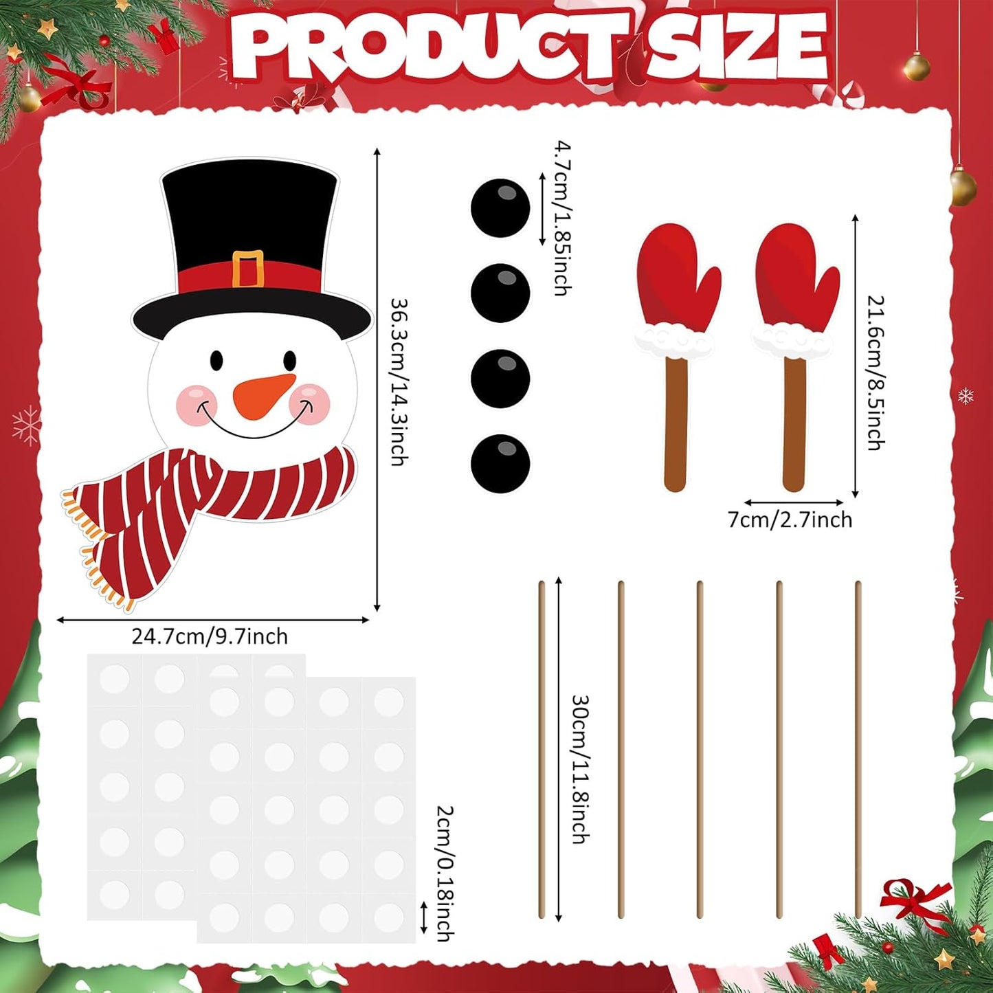 Snowman Christmas Decorations for Tree Snowman Christmas Tree Topper Head Arms Funny Xmas Ornament Decor for DIY Xmas Party Decorations Holidays Winter Indoor Home Gift