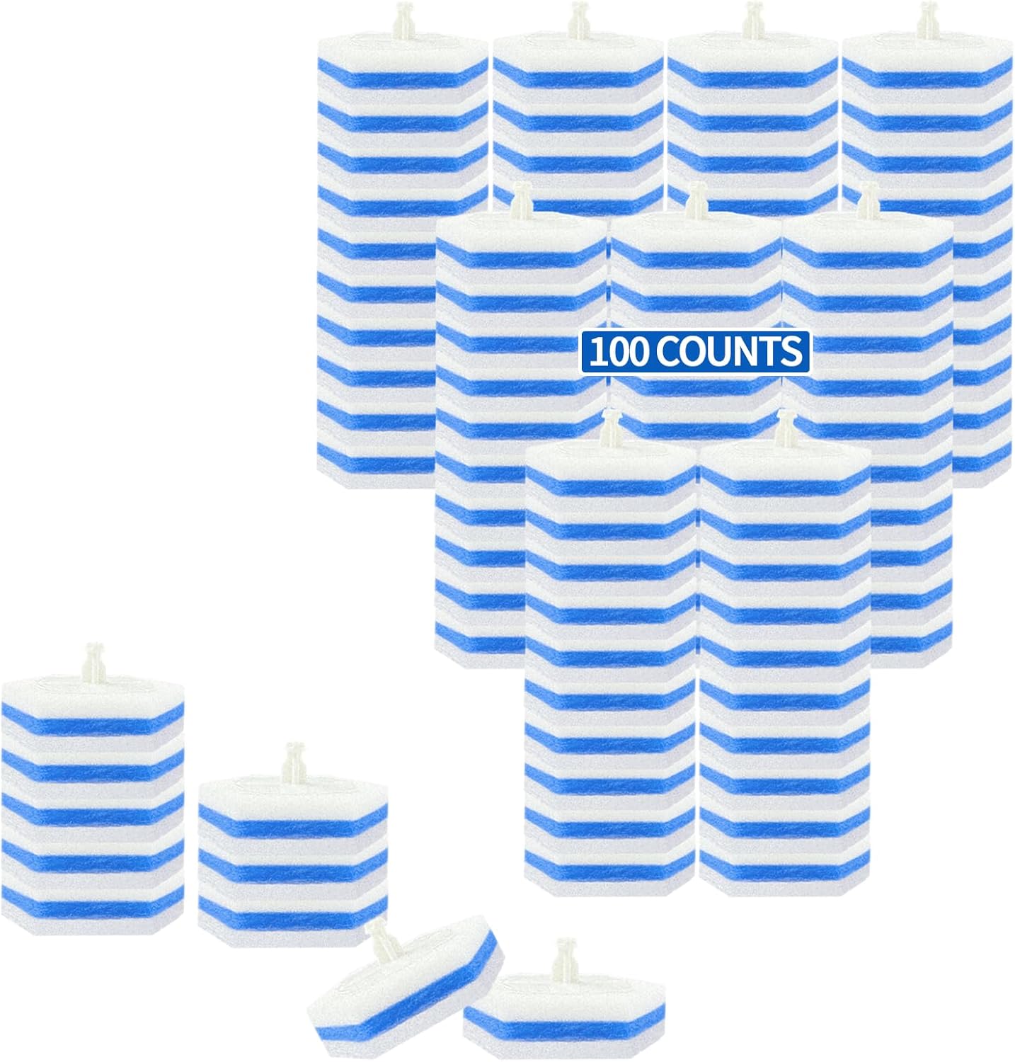 Aimery 100 Counts Blue Disposable Toilet Bowl Cleaning Wand Refills Compatible With Clorox(100,Blue)