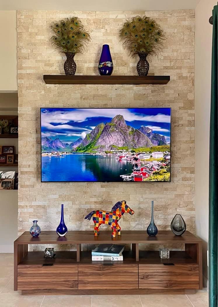 joelsantiques - 42 Inch Wooden Floating Shelves for Wall - 42x6x2 in - Made of Natural Wood - Long Heavy Duty Rustic Wall Shelves for Bedroom - Perfect for Living Room, Kitchen - Mocha