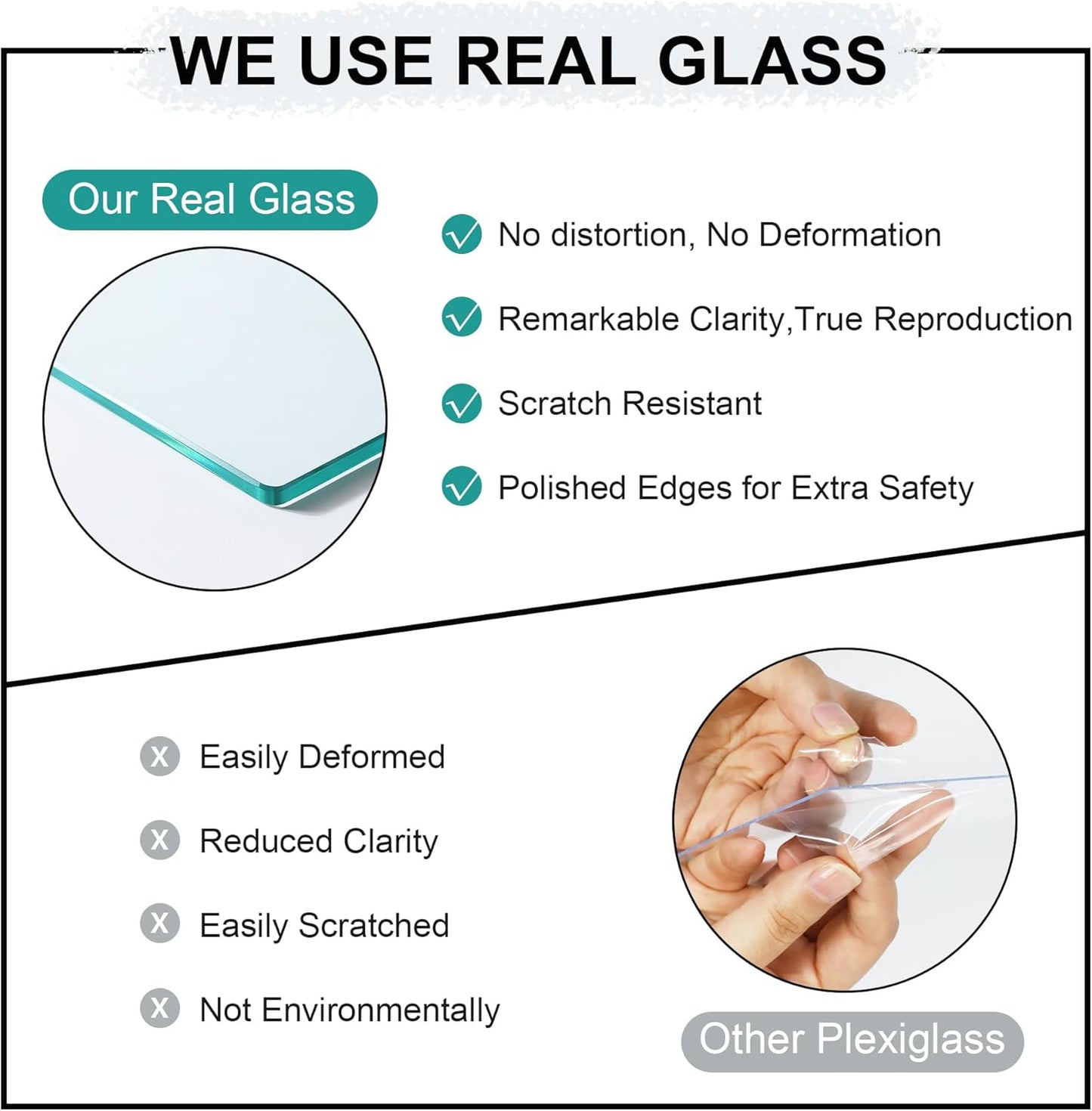 8x10 Picture Frame Set of 4, 8 x 10 Wood Photo Frames with Mat for 5x7, Wooden Frame with Real Glass Cover for Wall and Tabletop Display,Black