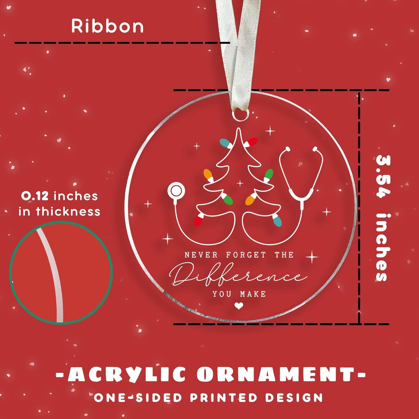 Nurse Ornament - Gifts for Nurses, Nurse Practitioner Gifts - Rn Gift for Nurses - Acrylic Christmas Ornament