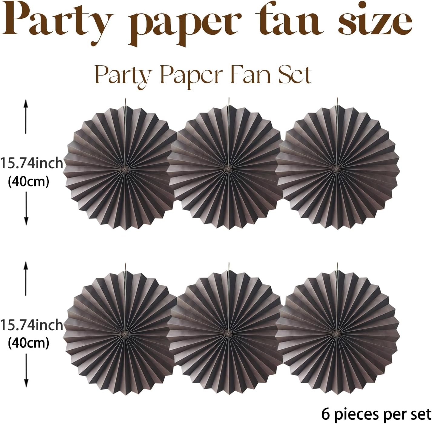 BARTHEW Coffee Party Decorations,Coffee Birthday Decorations,Party Events Accessories,Coffee Themed Party,Friends Party16in Hanging Paper Fans 30 Color DIY Set(Coffee))
