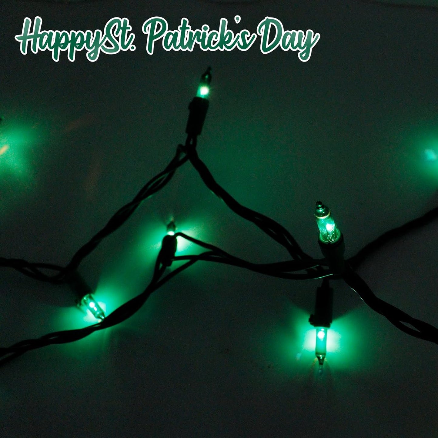 St. Patrick's Day Mini String Lights Green Christmas Lights, 25FT 100 Incandescent Bulbs Green Lights with Green Wire for Christmas Tree, Garland, Indoor & Outdoor St Patricks Day Decoration