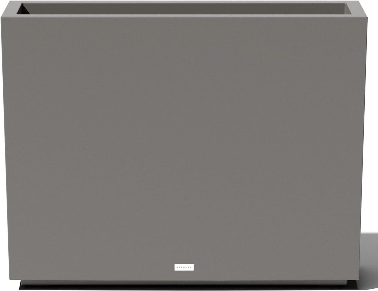 Veradek Block Series Span Plastic Planter - Tall Rectangular Planter for Indoor or Outdoor Patio/Porch, Gray, 30" in Height, 10" in Width, 38" in Length