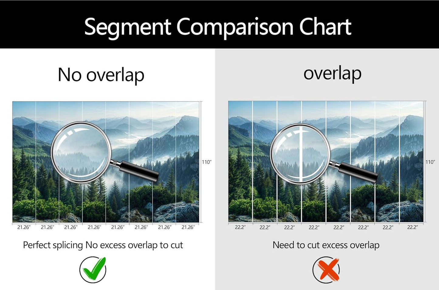 Misty Pine Forest Wallpaper Mountain Peaks Landscape Landscape Wall Mural (Not Peel and Stick)