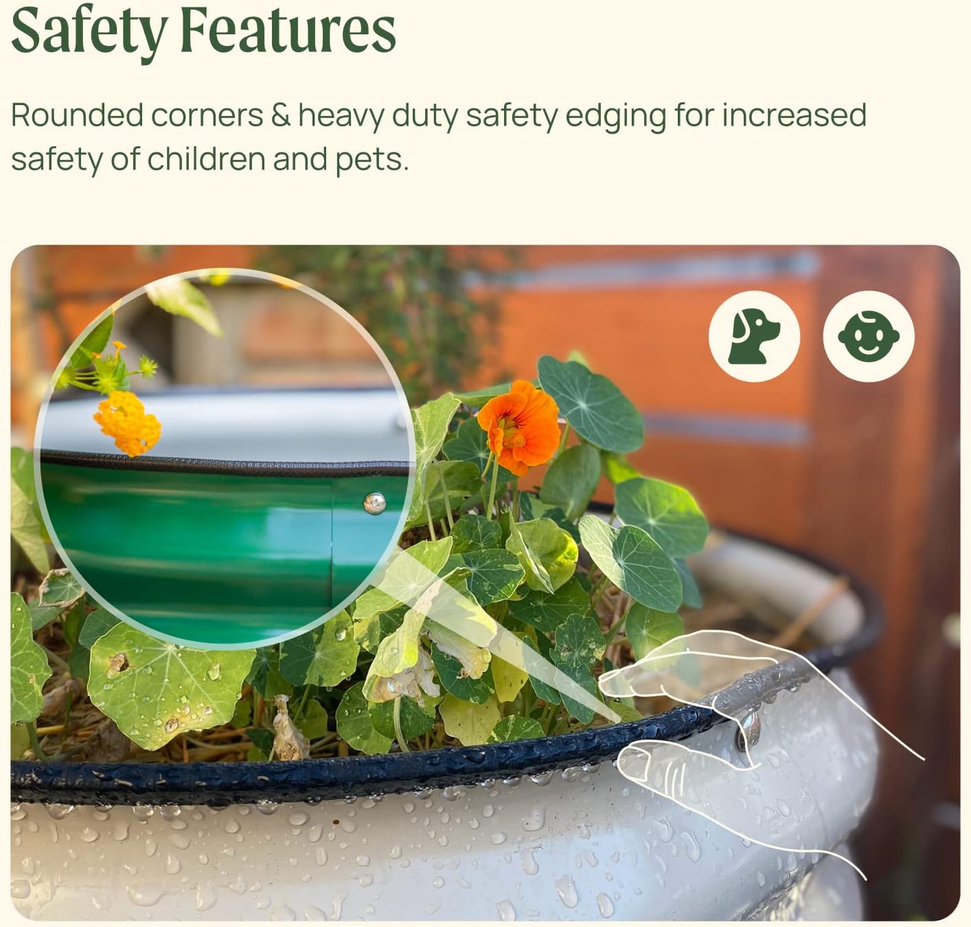 Vego garden 11" Tall 42" Round Raised Garden Bed Metal Raised Bed Planter Box for Vegetables Flowers Patio, Pearl White