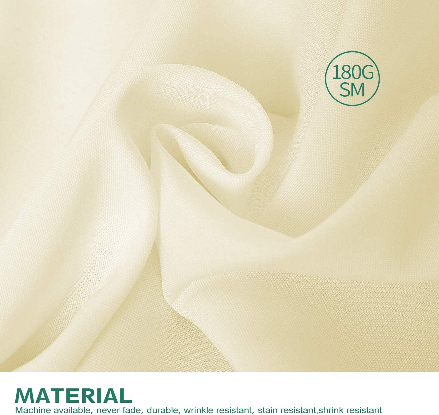 Surmente Ivory Tablecloth for Round Tables, 120-inch Round Table Cloths for Weddings, Banquets, or Restaurants