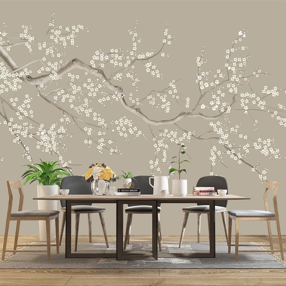 Chinese Style Plum Flower wallpeper Living Room Bedroom Office Wall Mural - 160"x108"（Not Peel and Stick）