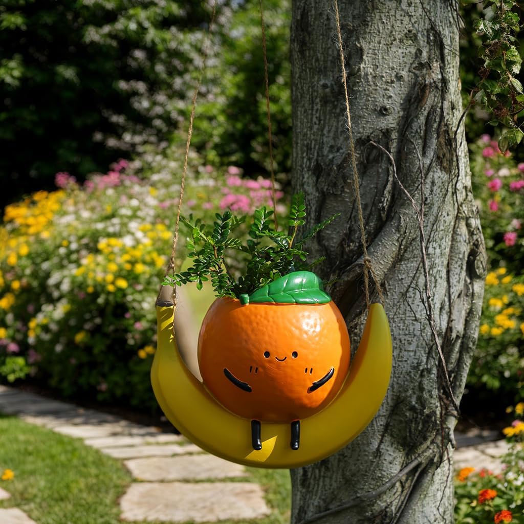 Hanging Swing Planter,Wall Planter， Indoor/Outdoor Resin Planter，Succulent Pots for String of Pearls - Hanging Plant Holder