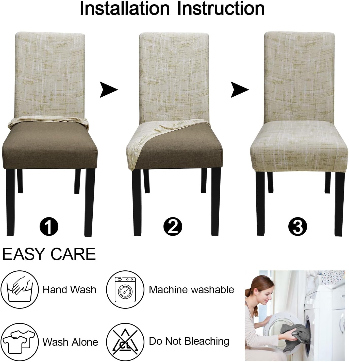 JQinHome Pattern Chair Covers Pack of 12,High Stretch Removable Washable Parsons Chair Slipcover for Home Party Hotel Wedding Ceremony (Stripe Pattern,12PCS)