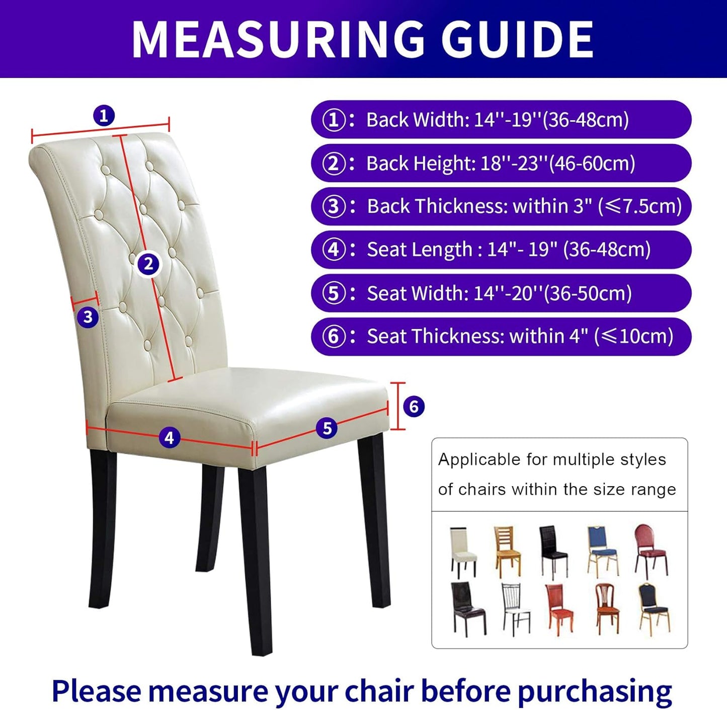 Howhic Stretch Chair Covers for Dining Room Set of 4, Removable Washable Dining Room Chair Covers, Dining Chair Slipcovers Seat Protector, Great Decoration for Home and Banquet (Champagne, 4 Pack)