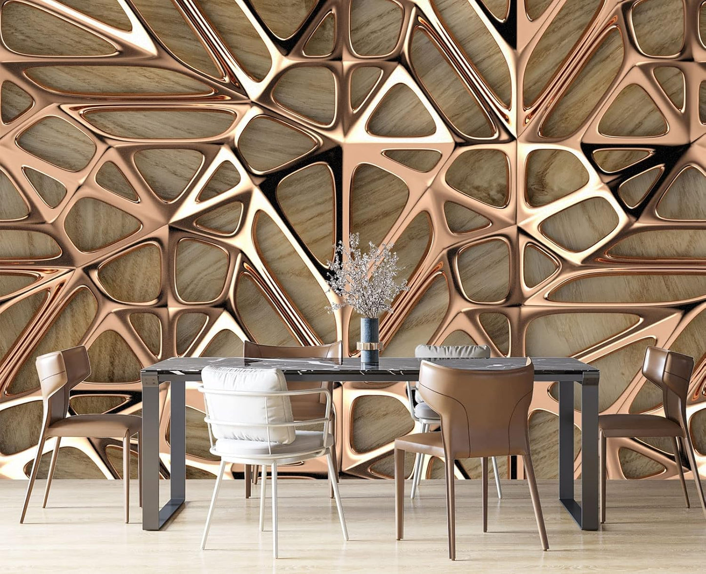 3D Metal Wall Mural Wallpaper for Bedroom 103" x 69"