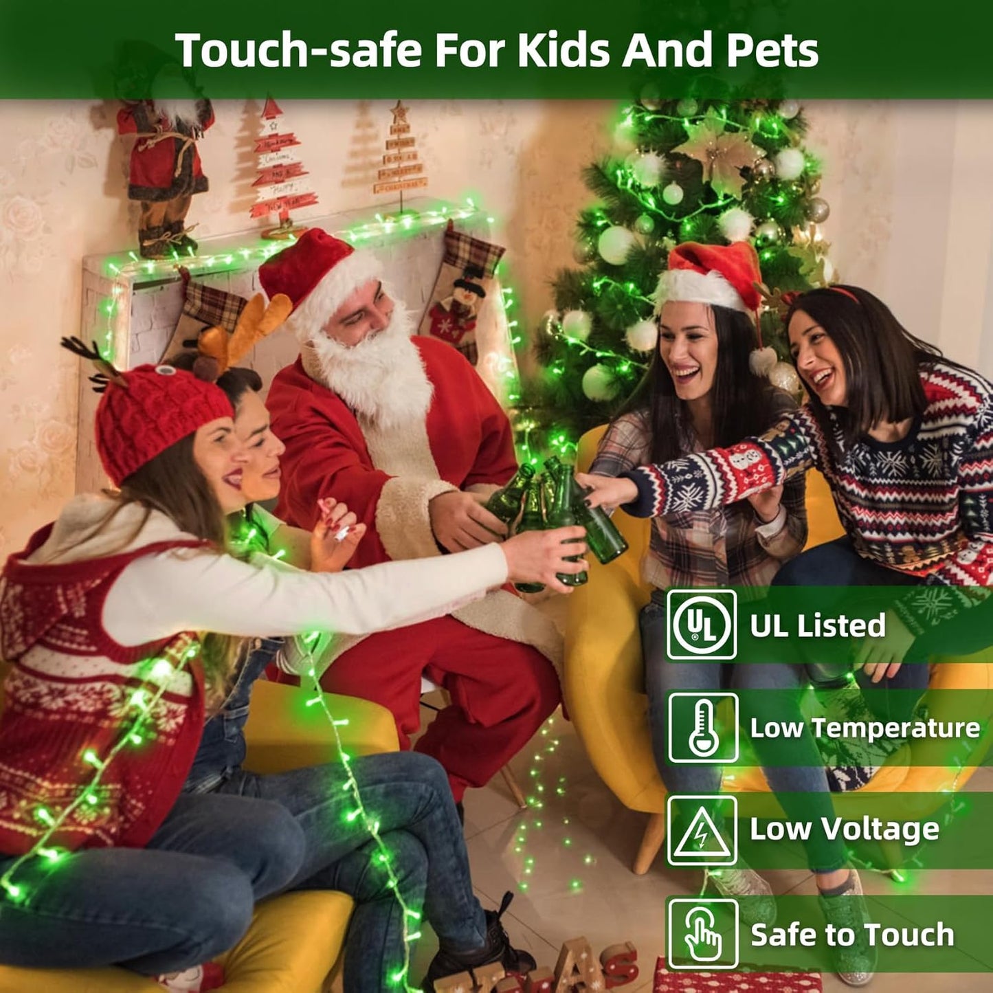 750 LED 240FT Christmas Lights Outdoor,12 Lighting Modes Christmas String Lights with Timer, Dimmable Plug in Green LED StringLights Waterproof for Yard Tree Wedding Party Holiday Green