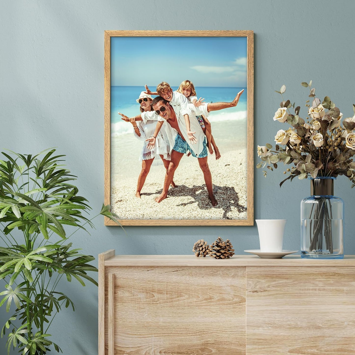 wall26 Custom Framed Poster Wall Art for Living Room, Bedroom Canvas Prints for Home Decoration Ready to Hang - 12"x16" Natural