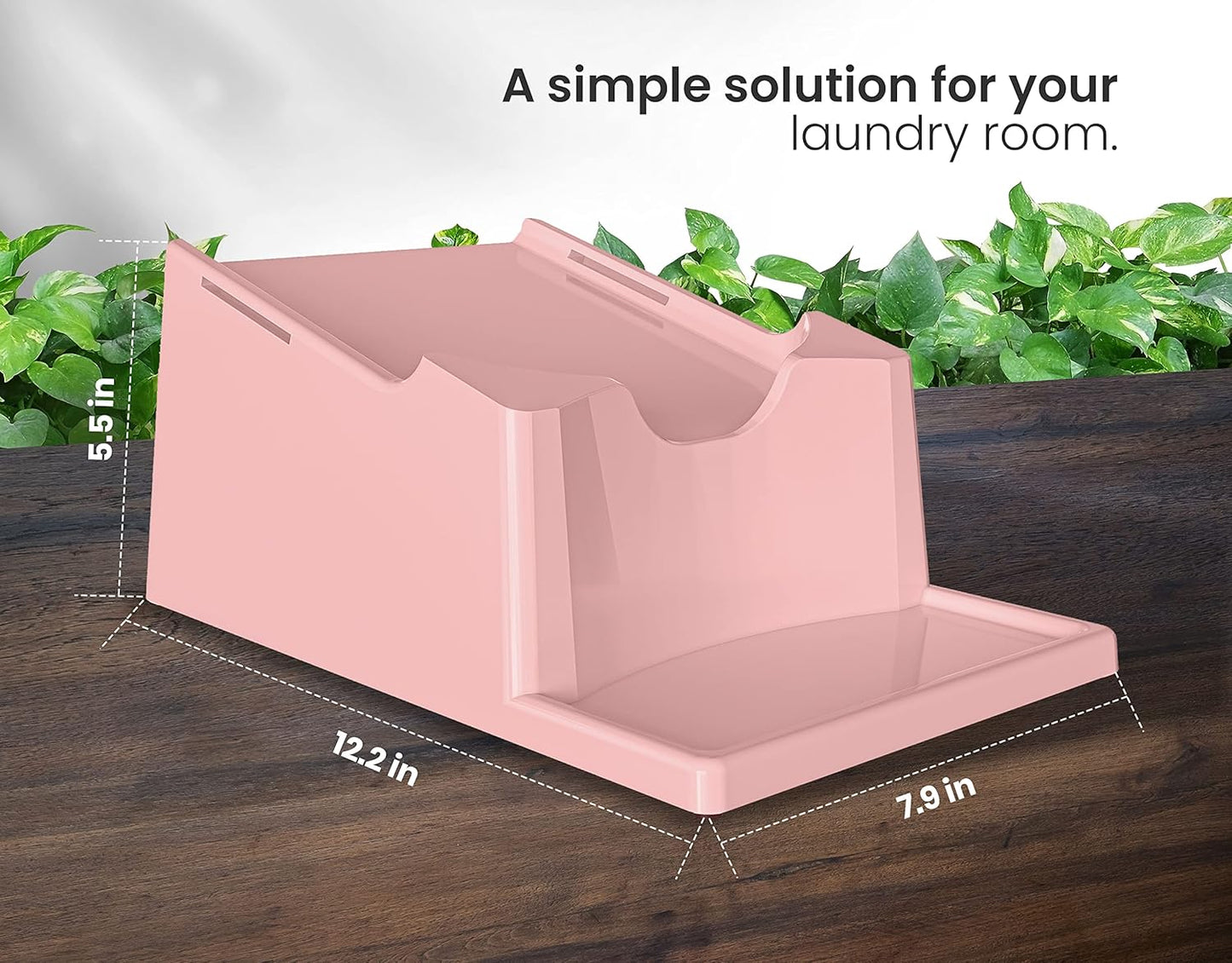 TidyFriend Laundry Detergent Holder Stand Organizer with Drip Tray, 3 Pack Laundry Soap Holder with Non-Slip Rubber Feet for Washing Space Organization, Angled Downward Slope for Easy Pouring (Rose)