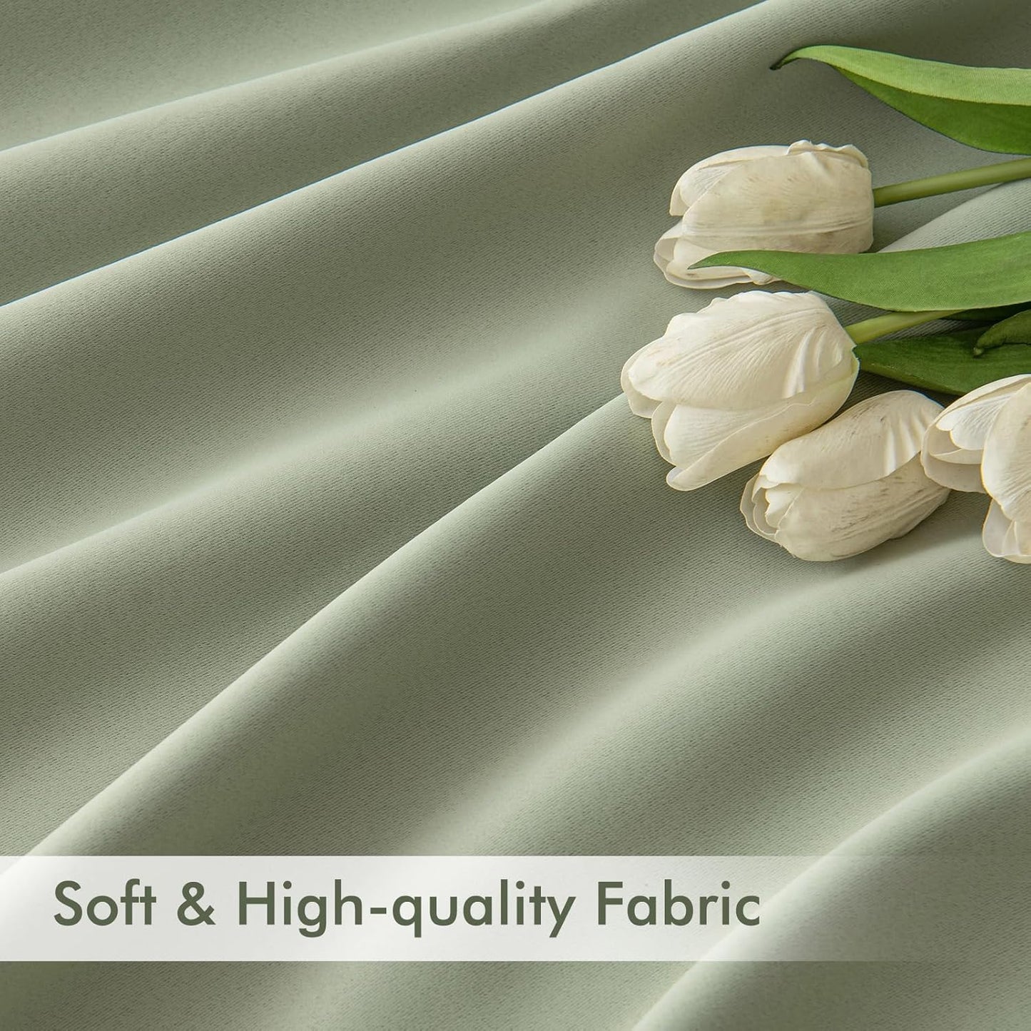 MIULEE Back Tab Sage Green Curtains 96 Inch Long 2 Panels Set for Living Room Bedroom, Rod Pocket/Pinch Pleated Light Blocking Thermal Insulated Room Darkening Floor to Ceiling Blackout Drapes