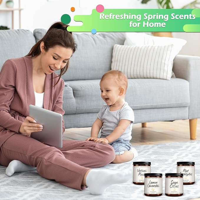 Auelife Scented Candle for Home | Sage Citrus Candle | Aromatherapy Candles - Soy Candles for Home Scented, Gifts for Women Men, Citrus Fragrance -7oz, Single Wick Made with Soy Wax