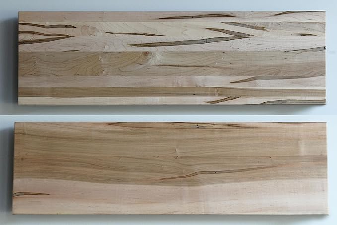 Urban Legacy Deep Floating Shelves | Wormy Maple with Furniture Grade Clear Coat | Low Profile Brackets | Set of 2 (36" x 11" x 2")