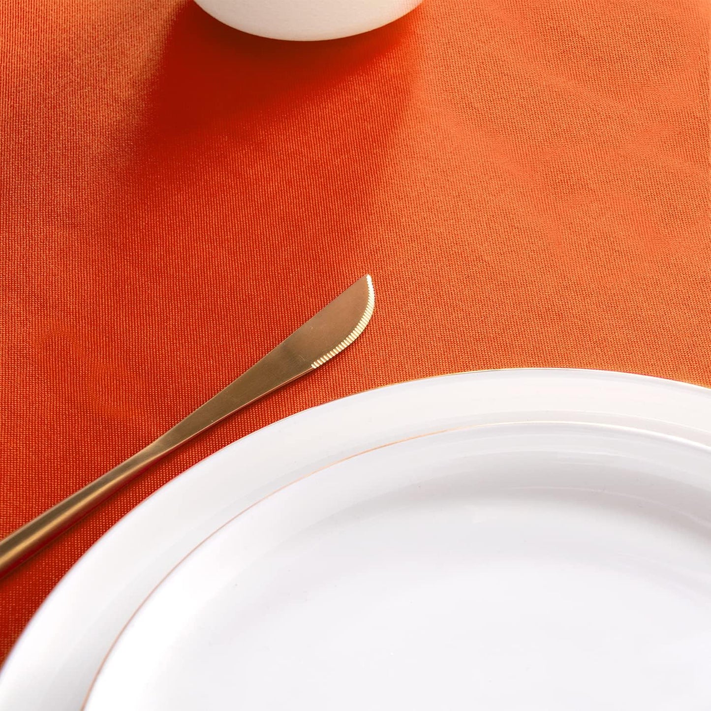 sancua Rectangle Tablecloth - 70 x 108 Inch - Stain and Wrinkle Resistant Washable Polyester Table Cloth, Decorative Fabric Table Cover for Dining Tables, Buffet Parties and Camping, Orange