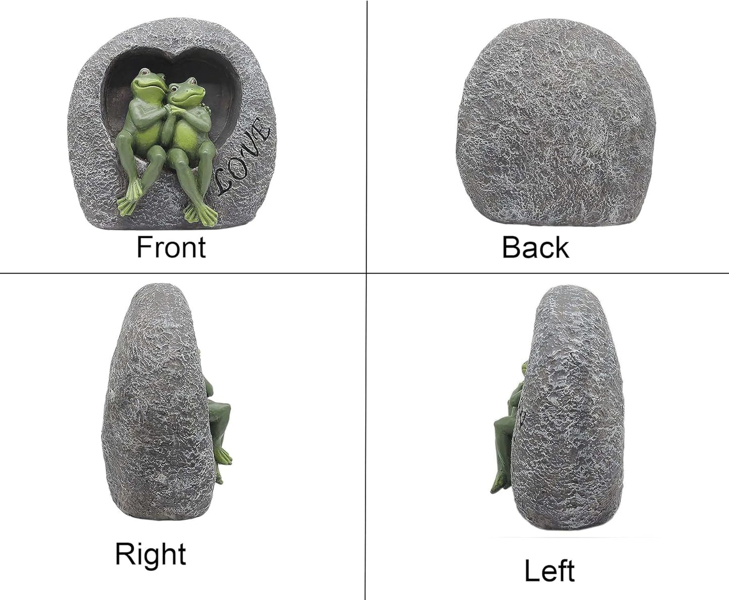 Artisan Flair Lover Frog Statues for Garden - Resin Frogs Couple Figurines Romantic - Yard Animal Decor Frog Stuff Outdoor Lawn Ornament, Green, 7.09 X 4.33 X 7.09 Inches, AF15813