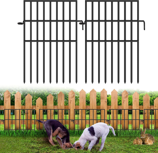 Animal Barrier Fence, 25 Panels No Dig Fences, 17in(H) X 27ft(L) Garden Fence Animal Barrier for Rabbits and Dog Under Fence Barrier, Rustproof Metal Fences Border for Outdoor, Yard, Patio