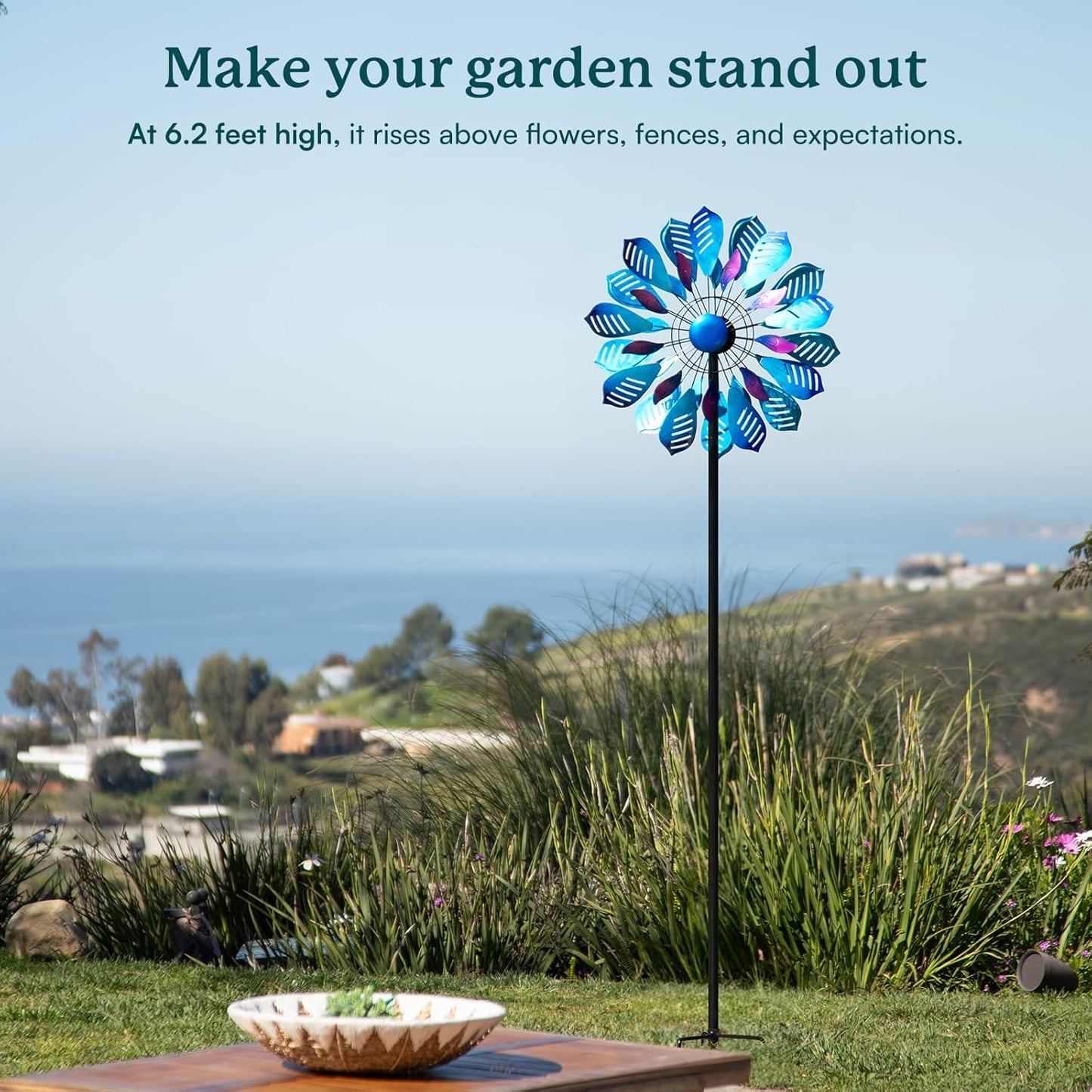 Wind Spinners for Yard and Garden, 84" Wind Spinners Outdoor Metal Extra Large, Wind Sculptures & Spinners with Stake, Yard Art Garden Decor Gift for Family