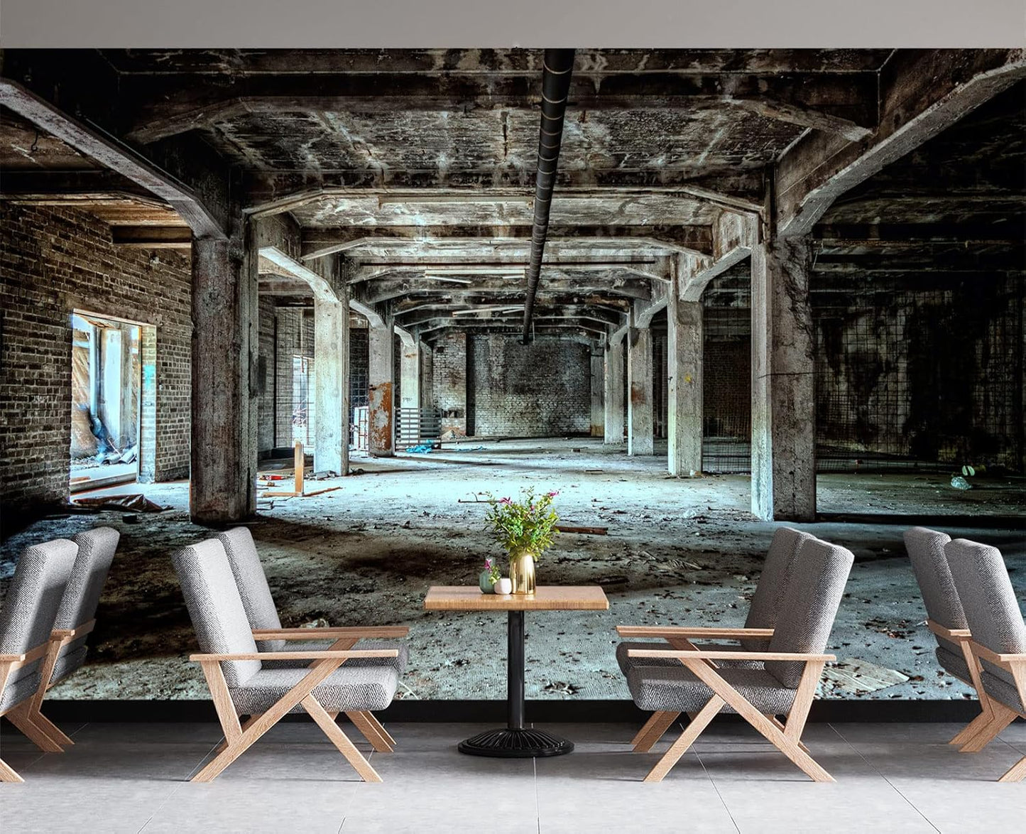 Abandoned Old Factory Buildings Wall Mural Wallpaper 178" x 117"