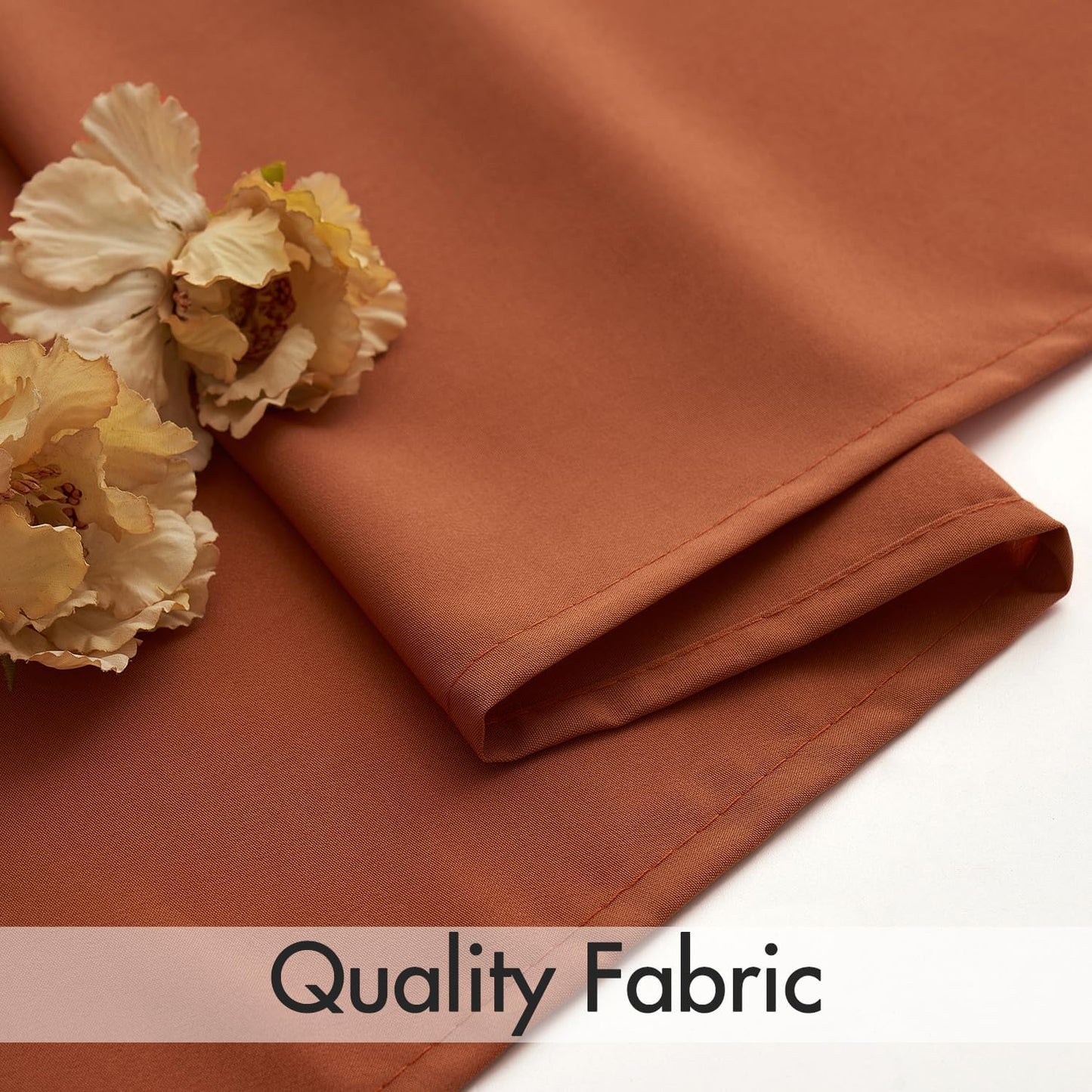 MIULEE Terracotta Privacy Sheer Curtains That Let Light in 72 Inches Long Non-See-Through Semi Sheer Curtain Light Filtering Window Curtains Drapes for Living Room Bedroom 2 Panels Set 42 X 72