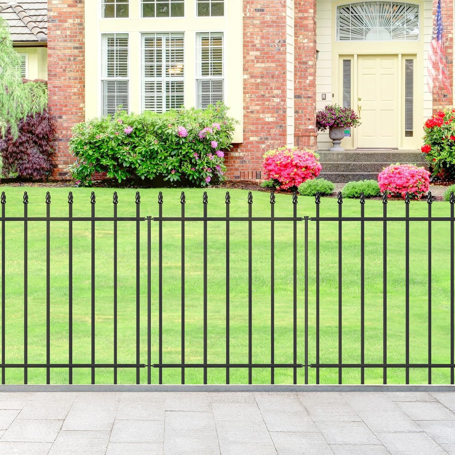 Metal Garden Fence 30 in H x 10 ft L,Border Fence Panels Animal Barrier for Dogs, No Dig Garden Fencing for Yard Patio Flower Bed Lawn Outdoor,5 Panels + 6 Stakes Black