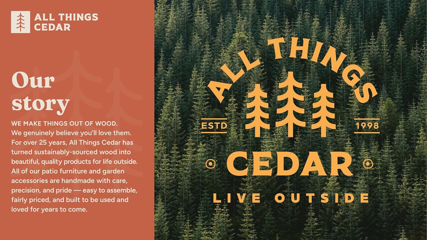 All Things Cedar GA87 Garden Arbor | Handcrafted Wooden Trellis for Climbing Plants Outdoor | Cedar Wedding Arches for Ceremony | Easy Assembly, Weather Resistant 60x25x86