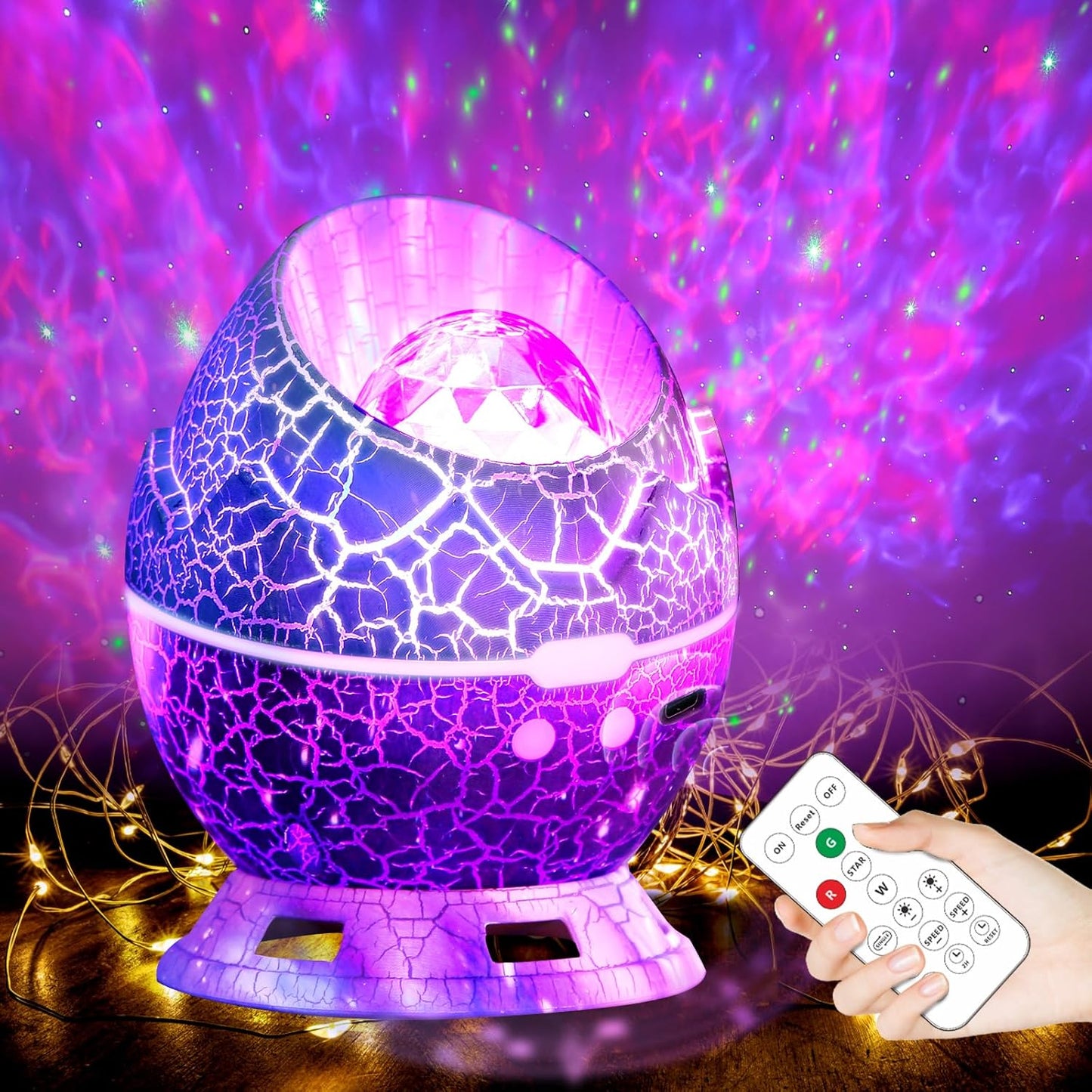 Dinosaur Egg Galaxy Star Projector Starry Night Light, 14 Colors Night Light for Kids Room, Nebula, Timer & Remote Control Best Gift & Adults Home Theater, Party, Living Room, Christmas Decor