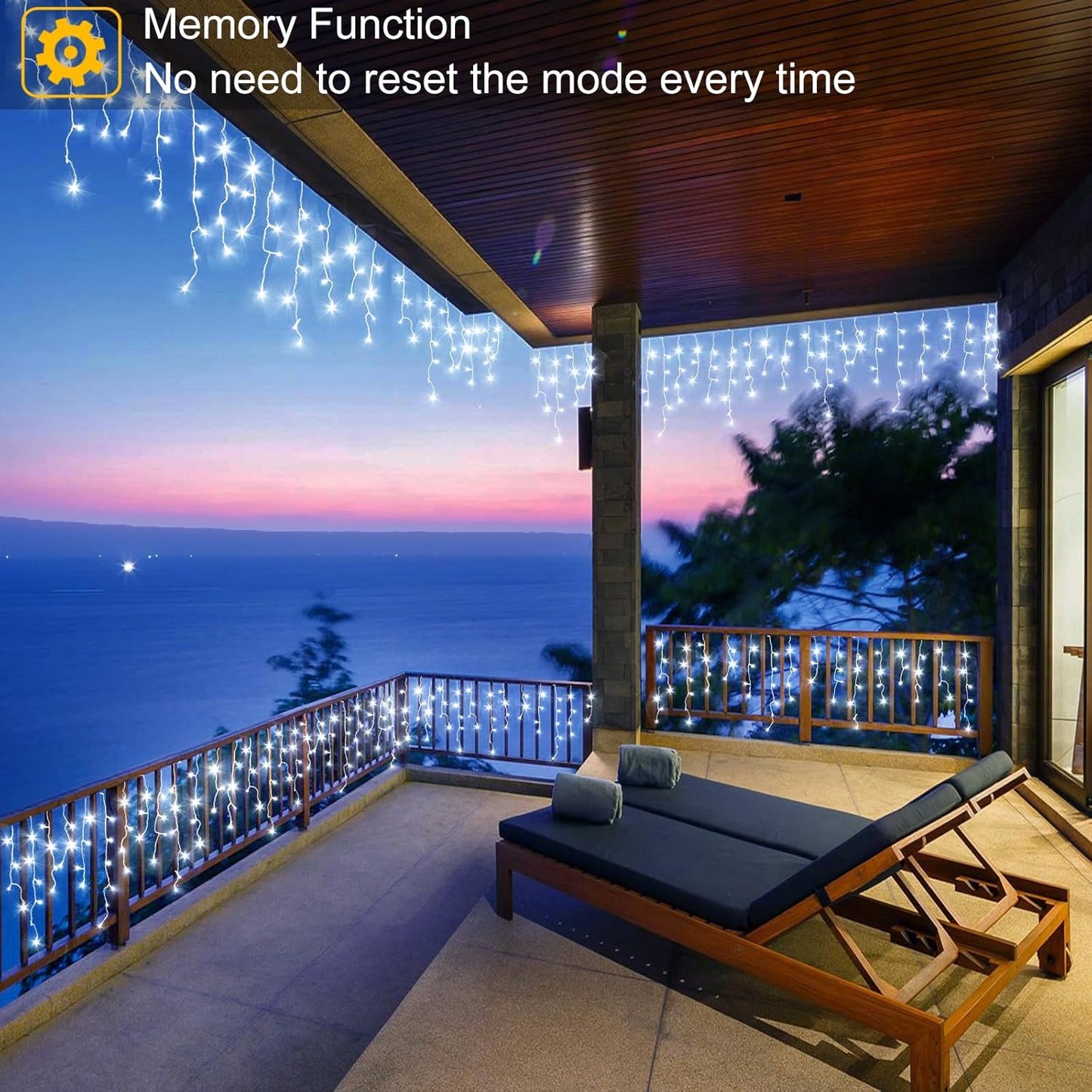 White Christmas Lights Outdoor - 33ft 400 LED Icicle Lights for Outside House, Twinkle Outside Lights Plug in 8 Modes Timer Waterproof for Patio Window Holiday Wedding Party Pathway Indoor Decorations