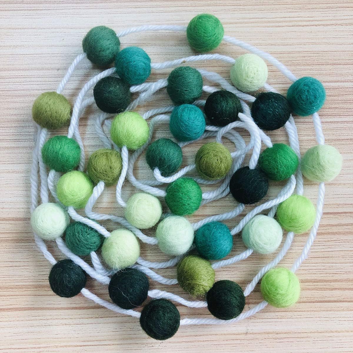 Felt Ball Garland Misscrafts 9.8 Feet 100% Wool Roving Pom Pom Garland 20mm Colorful for Baby Shower Grand Opening Party Festivals Room Decorations