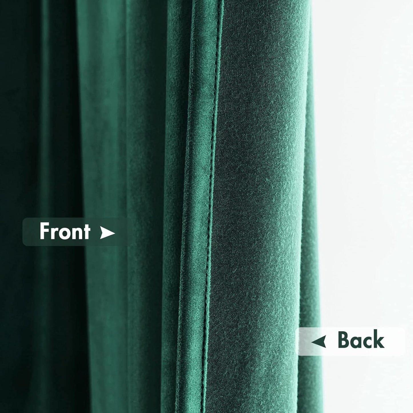 MIULEE Dark Green Velvet Curtains Thermal Insulated Blackout Curtain Christmas Emerald Green Drapes for Bedroom Living Room Darkening 90 Inches Long Curtains Panels Rod Pocket Set of 2