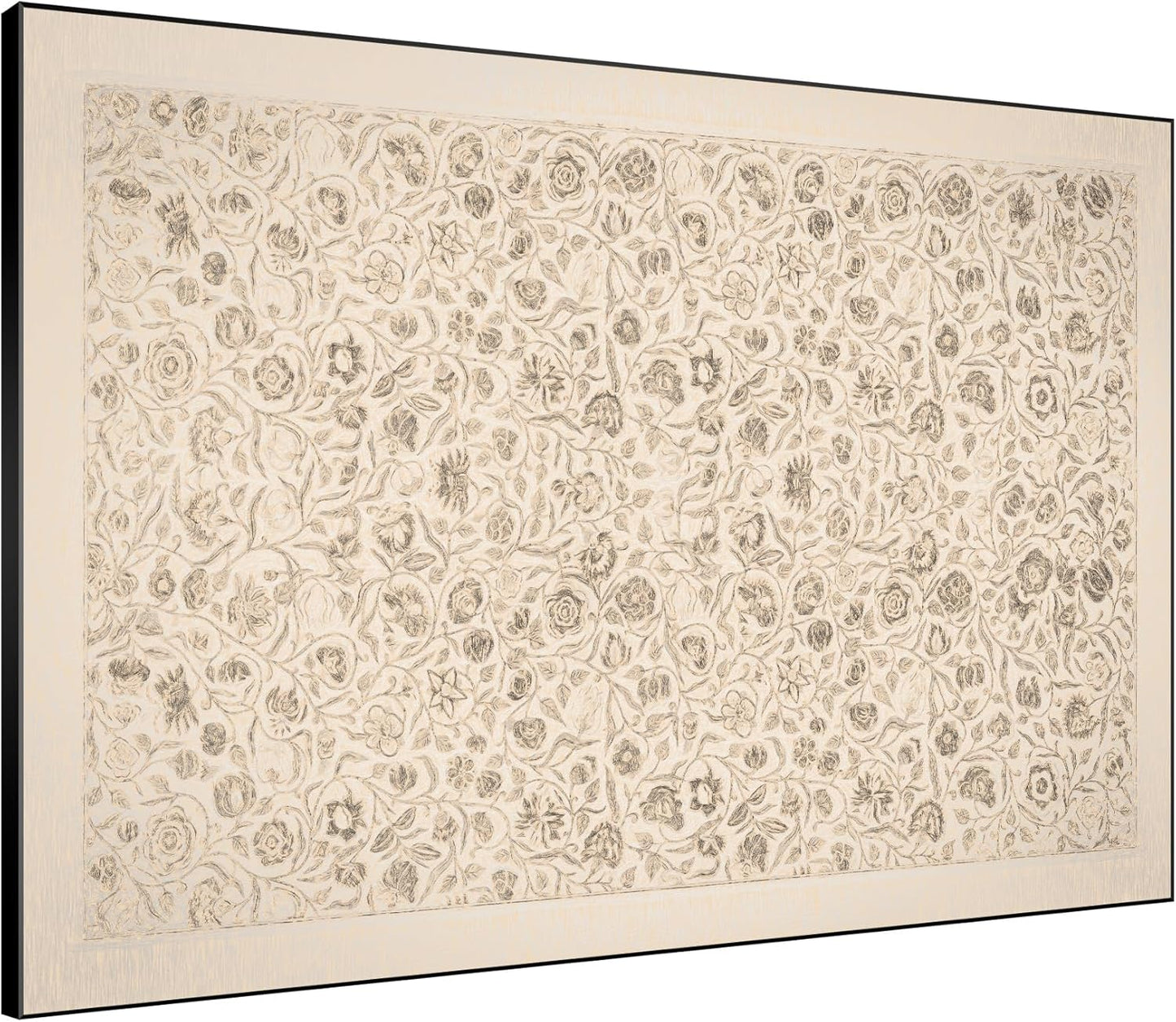 SIGNWIN 46"x60" Extra Large Framed Wall Art Vintage Botanical Sketch with Detailed Floral Pattern, Classic Nature Illustration for Home Living Room Bedroom Decor (Frame Assembly Required)