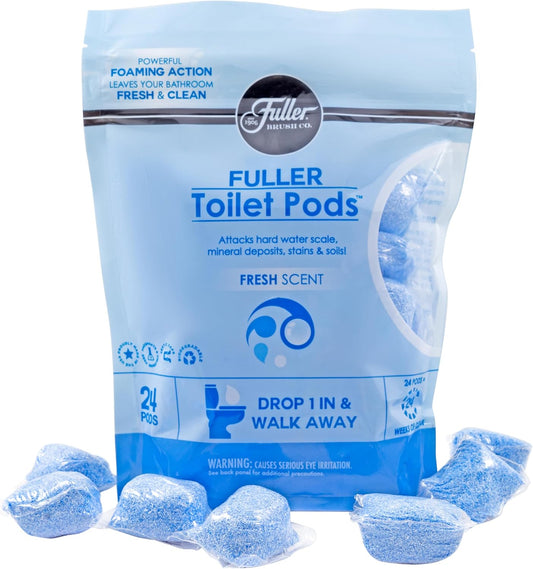 Fuller Brush Toilet Bowl Cleaner Pods - Water Soluble Tablet Cleansers, Cleans Descales & Refreshes Bathroom Toilets Removes Odors Soils & Stains Light Fresh Scent Ideal for Homes & Businesses 1-Pack