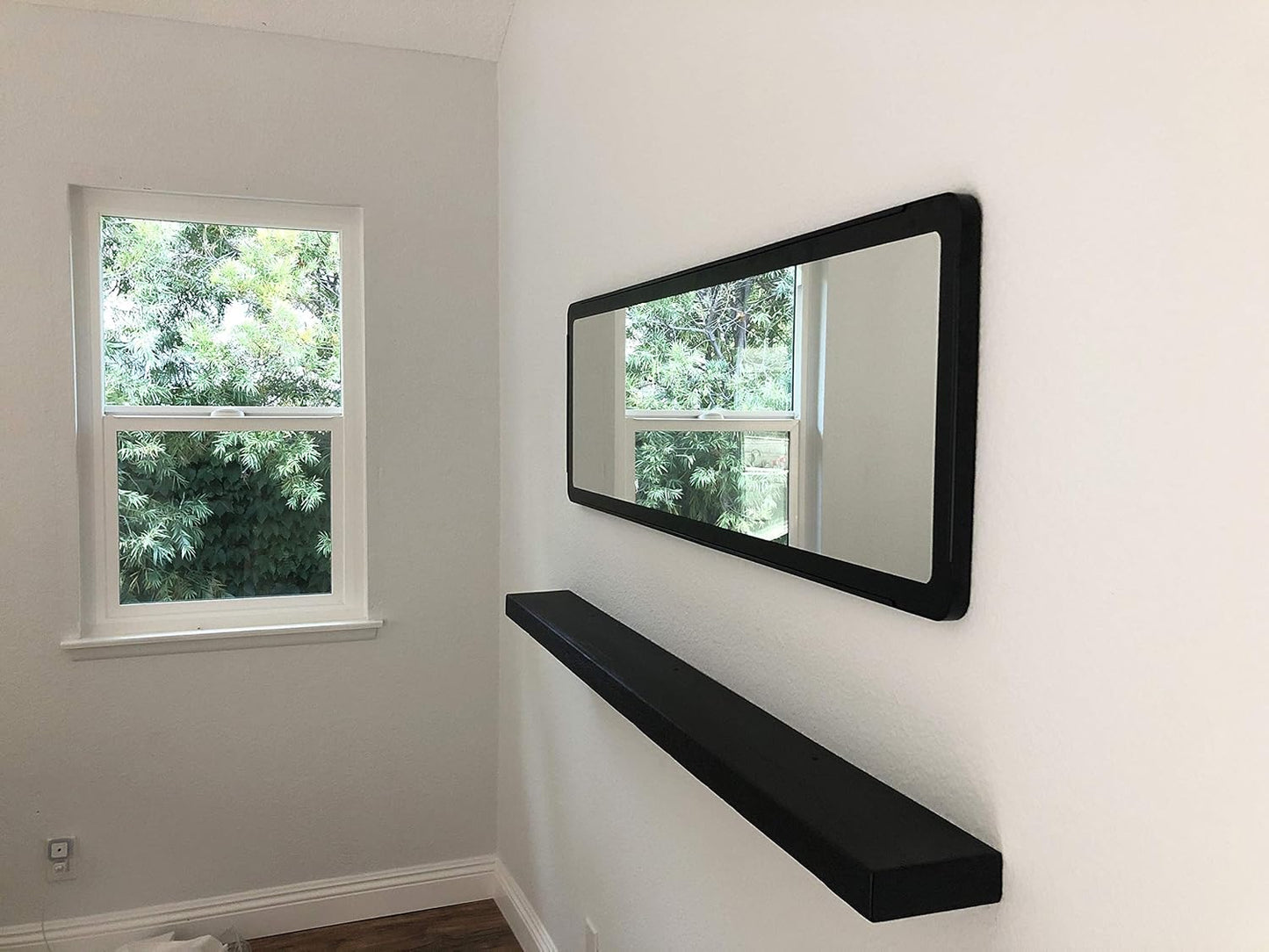 joelsantiques - 60 Inch Wooden Floating Shelves for Wall - 60x6x2 in - Made of Natural Wood - Long Heavy Duty Rustic Wall Shelves for Bedroom - Perfect for Living Room, Kitchen - Black