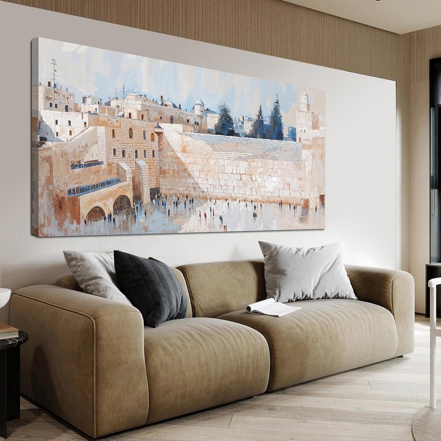 Canvas Wall Art Decor Pictures Beige Large Wall Art Decorations For Living Room Vintage Canvas Oversized Wall Art Decor Artwork For Walls Prints Pictures For Bedroom Office Wall Decor 29" X 58"