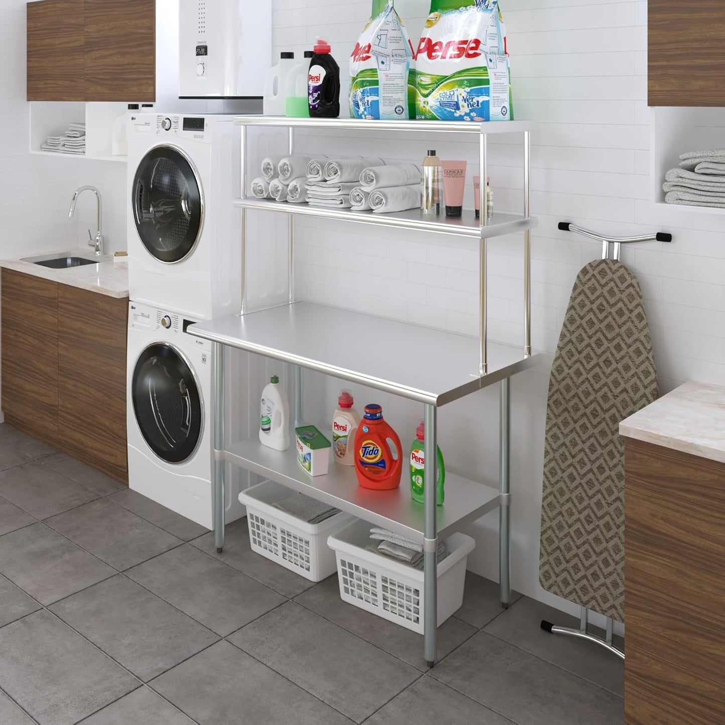 AmGood Double OverShelf Stainless Steel NSF - Many (48" Long x 14" Deep)