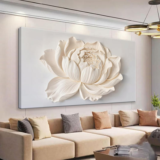 TAIJXAGSG Large Canvas Wall Art Decor For Living Room Pictures White Flower Wall Art Decoration Artwork Wall Art Modern Painting Pictures For Bedroom Home Kitchen Office 29"X 58"